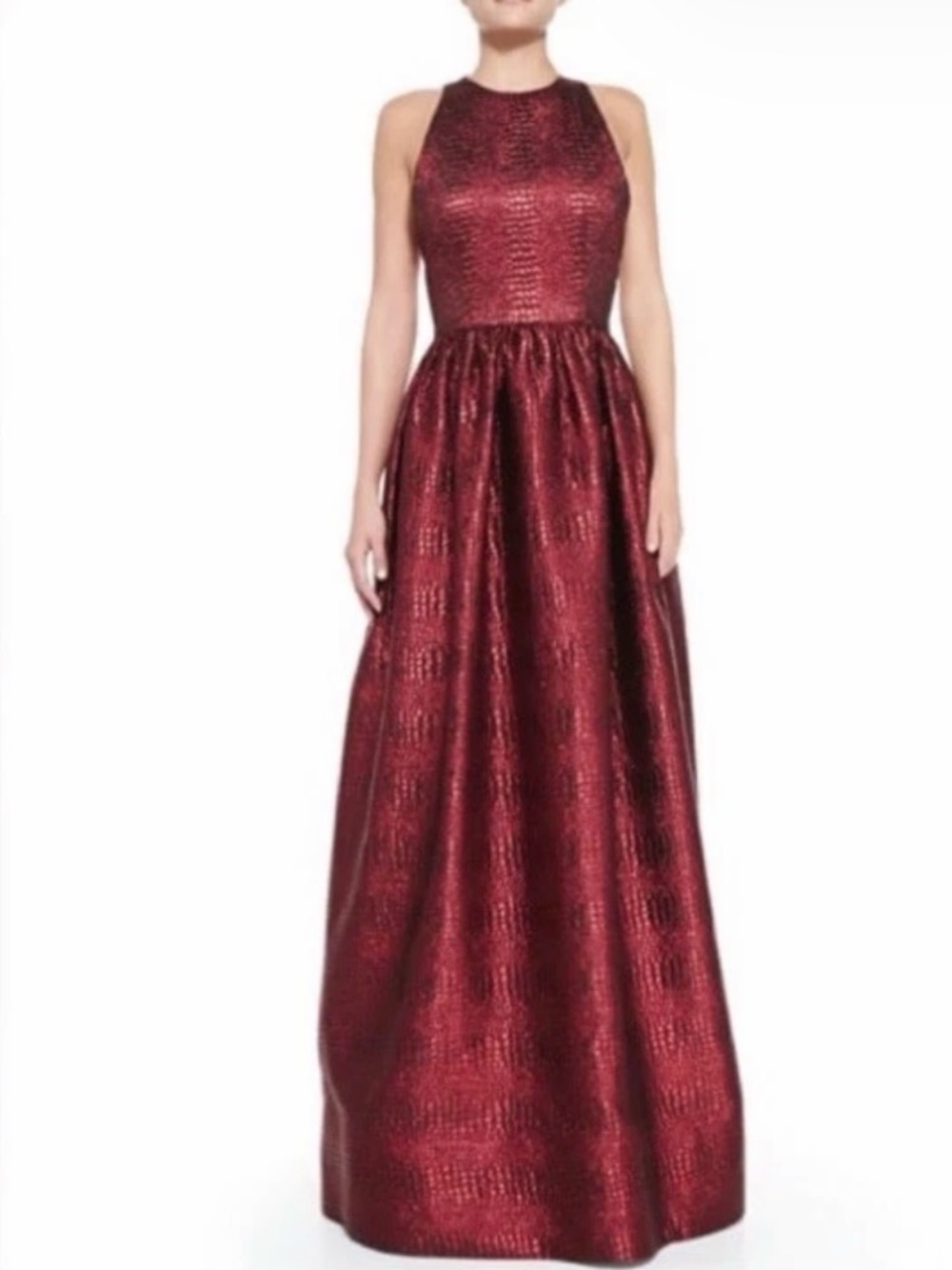 NWT Alice + Olivia Emilia Red Snake-Embossed Dress from Neiman Marcus SZ 6